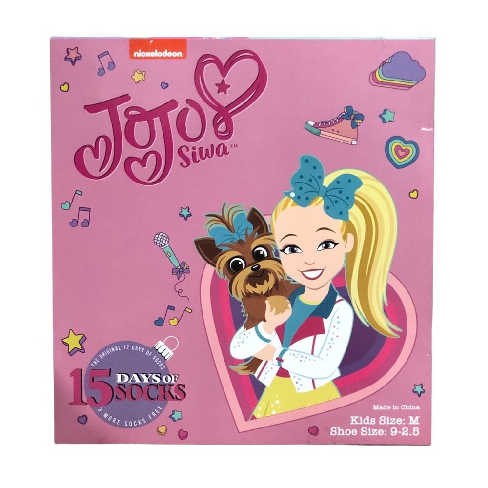 Jojo Siwa 15 Days of Advent Socks Kids Size M, Fits Shoe Youth Size 9-2.5